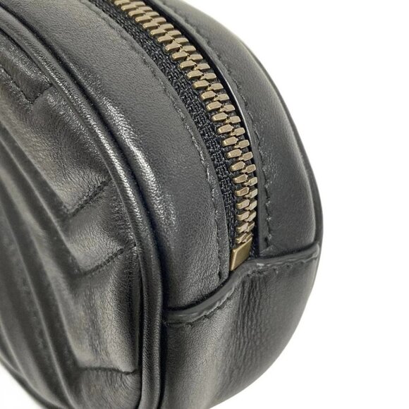 Auth GUCCI GG Marmont 476434 Black Leather Bum Bag - Picture 5 of 16